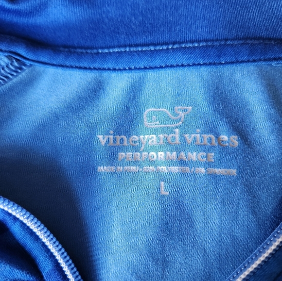 Vineyard Vines Blue Striped Performance Quarter-Zip Pullover - Sz L - Picture 6 of 8